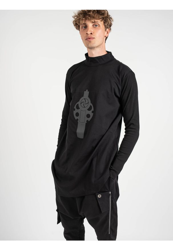La Haine Inside Us Bluza "Wannact-Unisex" | A2208 | WANNACT | Kobieta | Czarny. Kolor: czarny. Materiał: nylon, wiskoza, elastan. Długość: długie. Wzór: aplikacja, nadruk