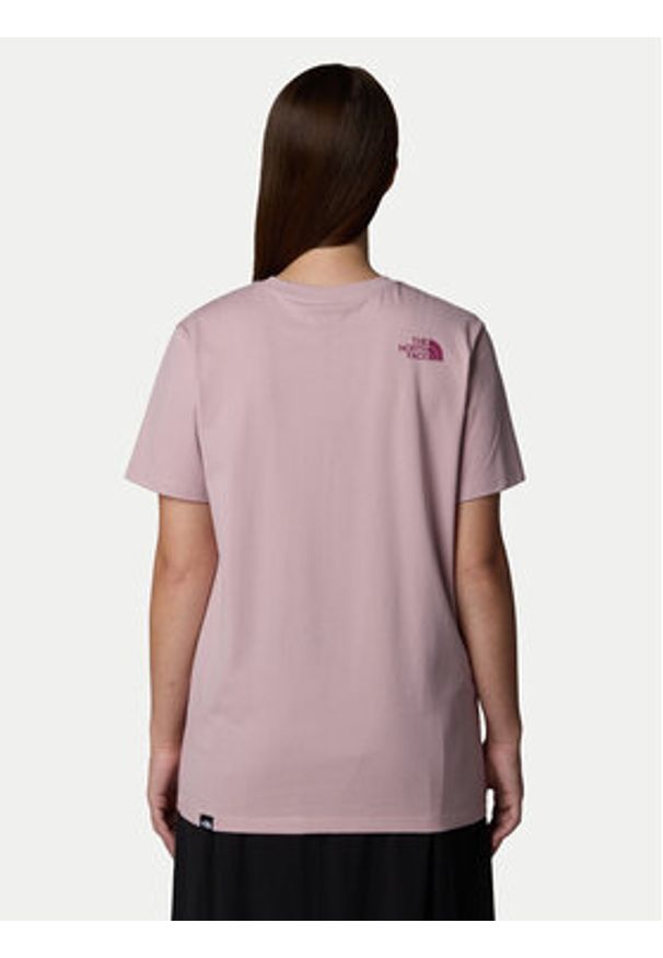 The North Face T-Shirt Easy NF0A8A6G Różowy Loose Fit. Kolor: różowy. Materiał: bawełna