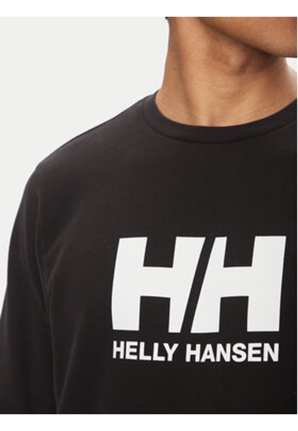 Helly Hansen Bluza Logo Crew 30395 Czarny Regular Fit. Kolor: czarny. Materiał: bawełna