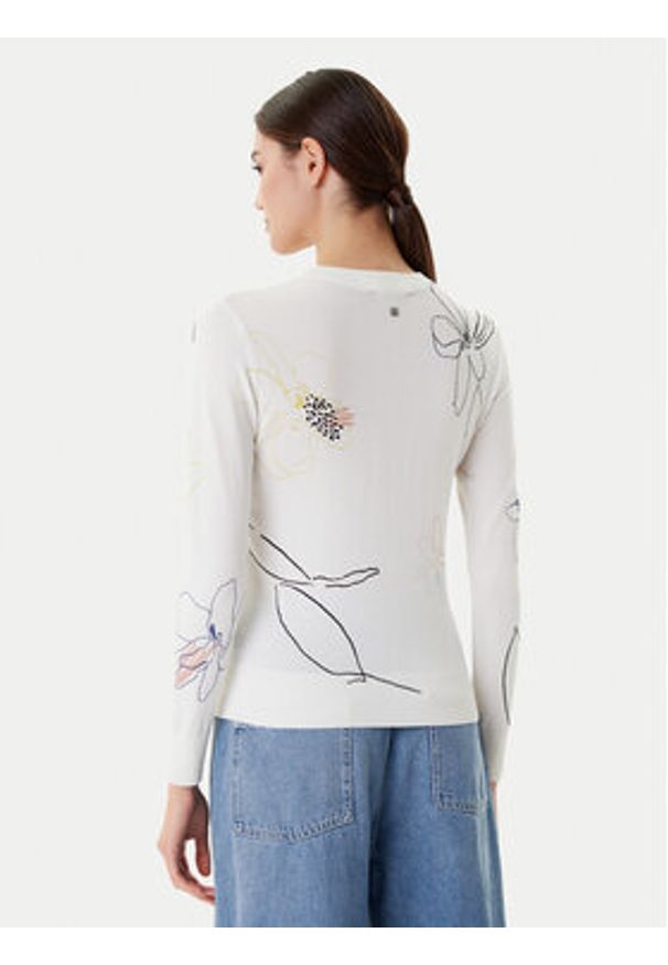 Desigual Sweter Arty 25WWJF33 Biały Regular Fit. Kolor: biały. Materiał: wiskoza