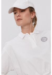Nike Sportswear T-shirt damski kolor biały z kołnierzykiem. Kolor: biały. Długość: krótkie. Wzór: aplikacja #4