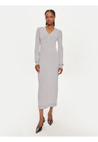 Calvin Klein Sukienka dzianinowa K20K207219 Szary Slim Fit. Kolor: szary. Materiał: wełna
