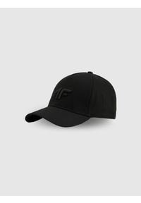 4f - 4F Czapka z daszkiem strapback męska - czarna S/M (58cm). Kolor: czarny. Materiał: bawełna, materiał. Styl: casual #1