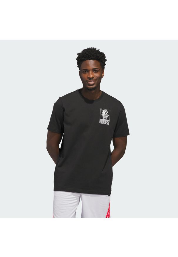 Adidas - Koszulka World Wide Hoops Graphic. Kolor: czarny. Sport: koszykówka