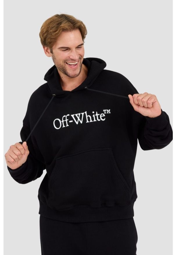 OFF-WHITE Czarna bluza Big Bookish Skate Hoodie White. Kolor: czarny