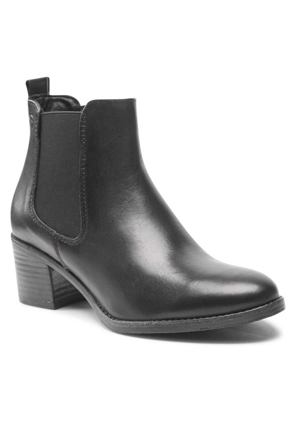 Botki Tamaris - 1-25370-29 Black 001. Kolor: czarny. Materiał: skóra