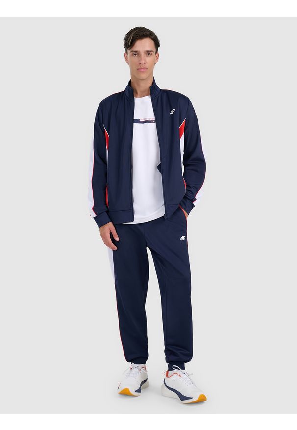 4f - 4F Spodnie dresowe joggery męskie - granatowe XXL. Kolor: niebieski. Materiał: dresówka