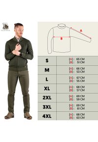 TAGART - Sweter myśliwski Tagart Belfast z wysokim kołnierzem. Kolor: zielony. Materiał: poliester, akryl, wełna