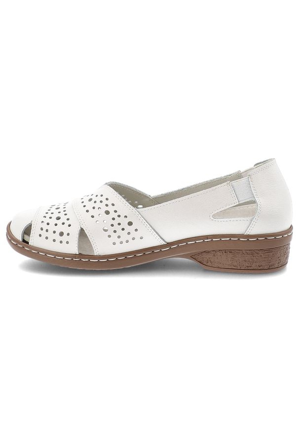 Półbuty damskie Vinceza, cholewka ze skóry naturalnej licowej z perforacją wsuwane na płaskiej podeszwie, białe, 66928. Okazja: na co dzień. Zapięcie: bez zapięcia. Kolor: biały. Szerokość cholewki: normalna. Wzór: ażurowy. Materiał: skóra. Sezon: lato. Obcas: na płaskiej podeszwie. Styl: elegancki, klasyczny, casual