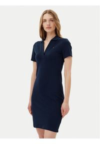 TOMMY HILFIGER - Tommy Hilfiger Sukienka codzienna WW0WW42567 Granatowy Slim Fit. Okazja: na co dzień. Kolor: niebieski. Materiał: bawełna. Typ sukienki: proste. Styl: casual