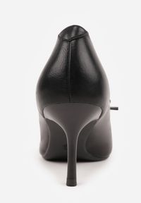 Renee - Czarne Czółenka na Szpilce Vices z Kokardą i Wkładką ze Skóry Naturalnej Rilanisse. Okazja: na co dzień, na spotkanie biznesowe. Kolor: czarny. Materiał: skóra. Obcas: na szpilce. Styl: casual, biznesowy, elegancki, klasyczny #8