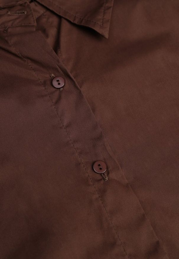 Renee - Ciemnobrązowa Koszula Bawełniana Aquida. Typ kołnierza: kołnierzyk klasyczny. Kolor: brązowy. Materiał: bawełna. Długość rękawa: długi rękaw. Długość: długie. Styl: klasyczny