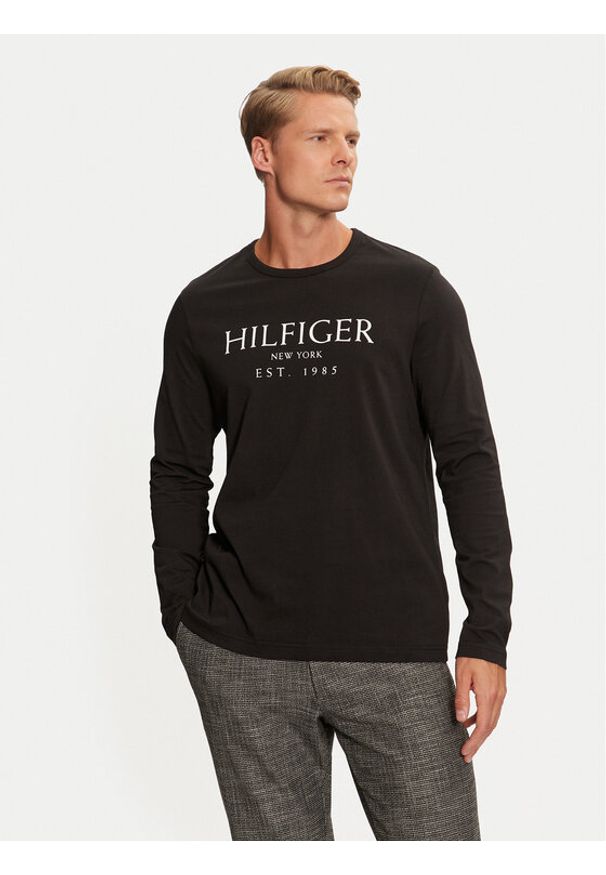 TOMMY HILFIGER - Tommy Hilfiger Longsleeve MW0MW36502 Czarny Regular Fit. Kolor: czarny. Materiał: bawełna. Długość rękawa: długi rękaw