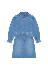 Lee - DAMSKA SUKIENKA JEANSOWA LEE LONG SLEEVE DRESS FINE BLUE 112370996. Materiał: jeans. Długość rękawa: długi rękaw #2