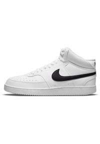 Buty do chodzenia męskie Nike Court Vision Mid NN. Okazja: na co dzień. Kolor: biały, wielokolorowy, czarny. Materiał: materiał, syntetyk, tkanina, skóra. Model: Nike Court. Sport: turystyka piesza #1