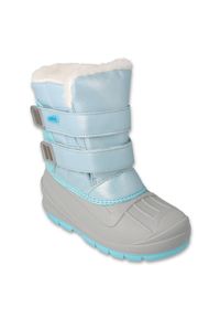 Befado obuwie dziecięce śniegowiec 160Y020 niebieskie. Zapięcie: rzepy. Kolor: niebieski. Materiał: tkanina, syntetyk, guma, futro
