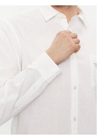 Guess Koszula F4GH00 WG3L0 Biały Regular Fit. Kolor: biały. Materiał: len
