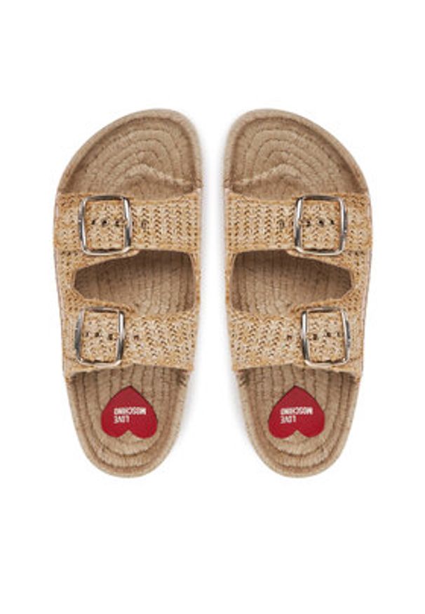 Love Moschino - LOVE MOSCHINO Espadryle JA28393G0MJQ0107 Beżowy. Kolor: beżowy. Materiał: syntetyk