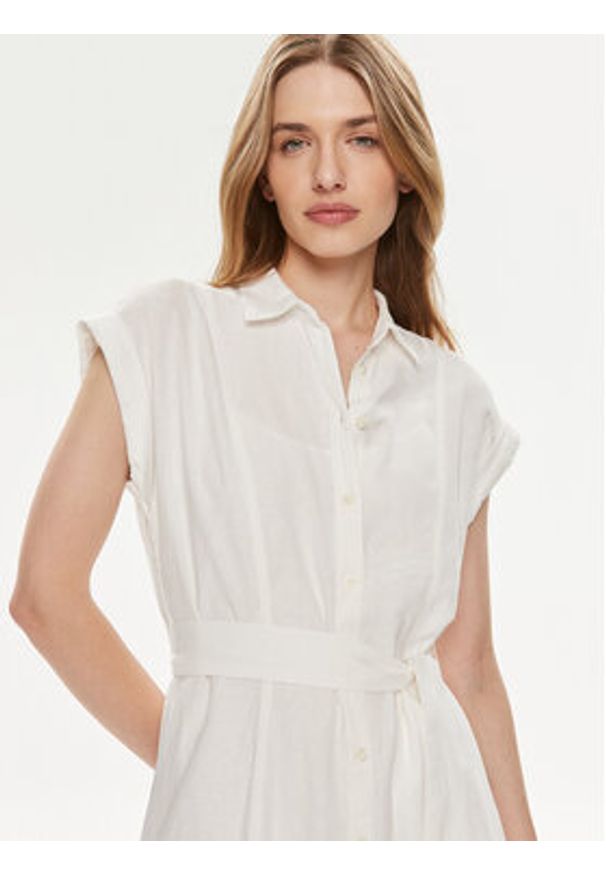 GAP - Gap Sukienka koszulowa 857655-00 Écru Regular Fit. Materiał: len, wiskoza. Typ sukienki: koszulowe