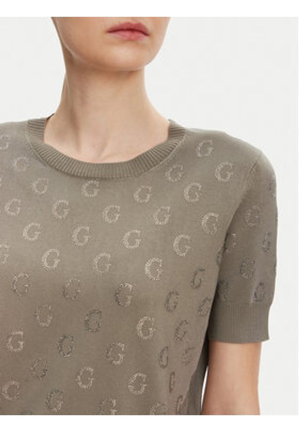 Guess Sweter W5GR05 Z3D60 Brązowy Regular Fit. Kolor: brązowy. Materiał: wiskoza
