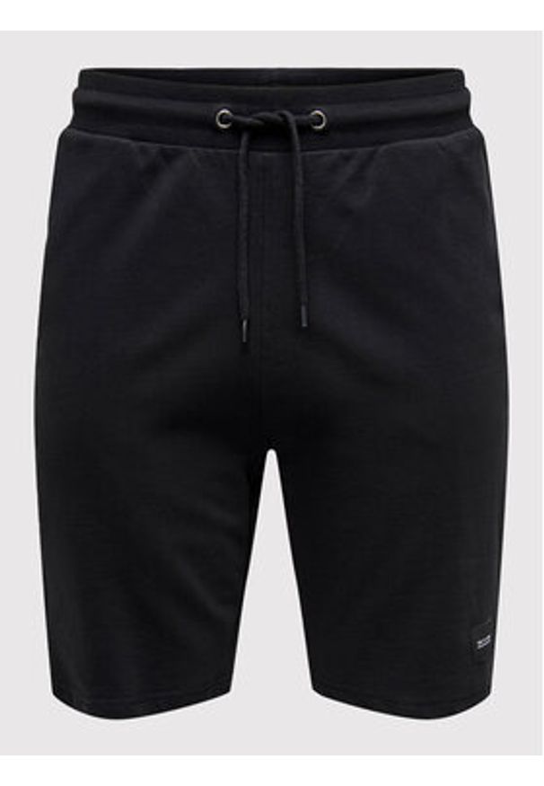 Only & Sons Szorty sportowe Neil 22015623 Czarny Regular Fit. Kolor: czarny. Materiał: bawełna. Styl: sportowy