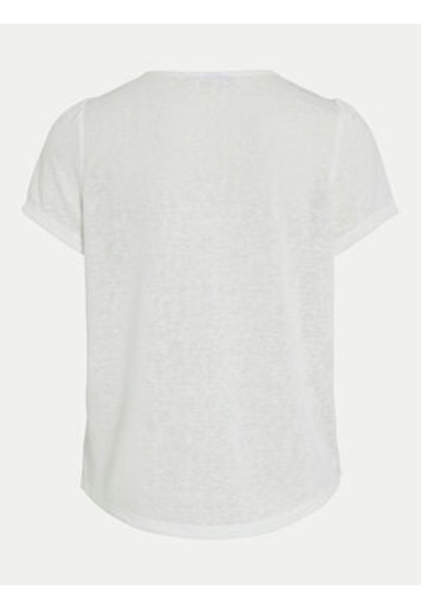Vila T-Shirt Amer 14093441 Biały Regular Fit. Kolor: biały. Materiał: syntetyk, wiskoza