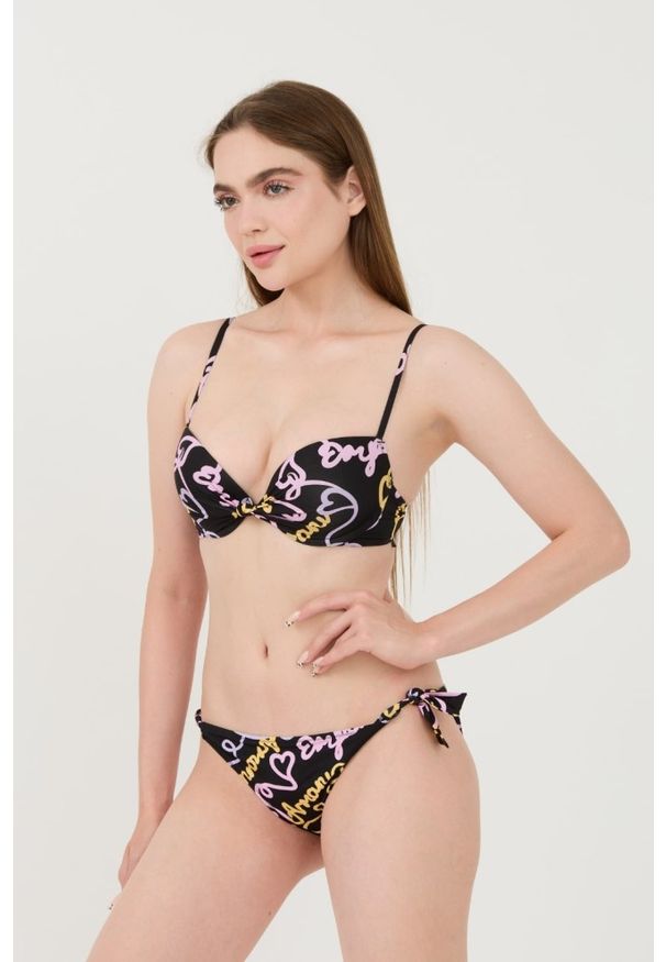 Emporio Armani - EMPORIO ARMANI Czarny strój kąpielowy, Rozmiar S. Kolor: czarny