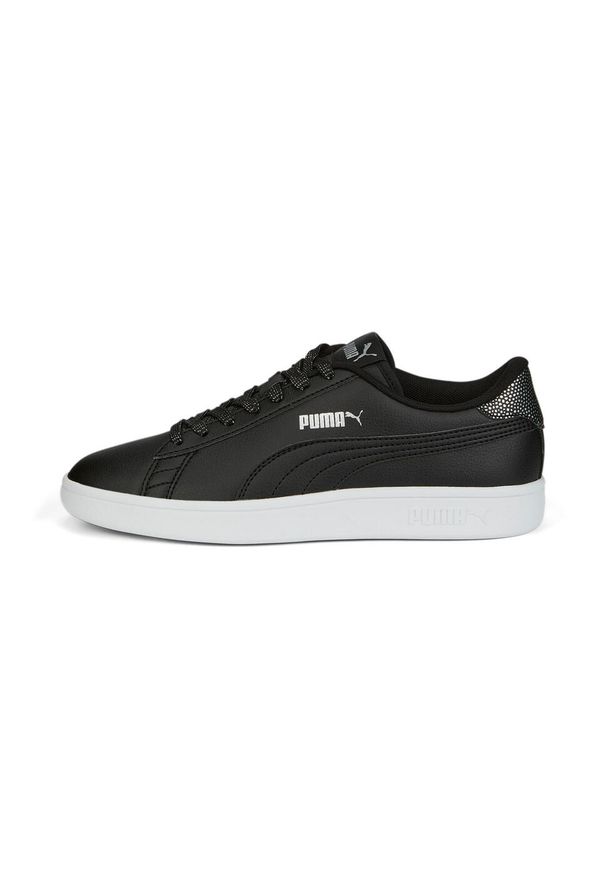 Buty do chodzenia dla dzieci Puma Smash V2 Metallics JR. Kolor: czarny. Materiał: guma, materiał, syntetyk. Sport: turystyka piesza