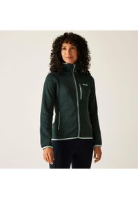 Regatta - Polar damski rozsuwany z kapturem Newhill. Typ kołnierza: kaptur. Kolor: zielony. Materiał: polar. Wzór: melanż #1