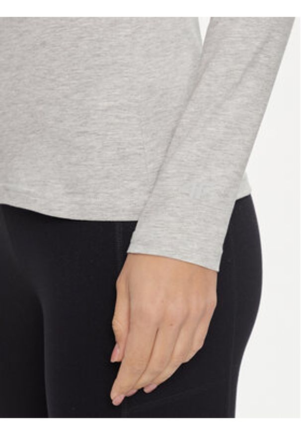 4f - 4F Bluzka 4FAW23TLONF167 Szary Slim Fit. Kolor: szary. Materiał: bawełna