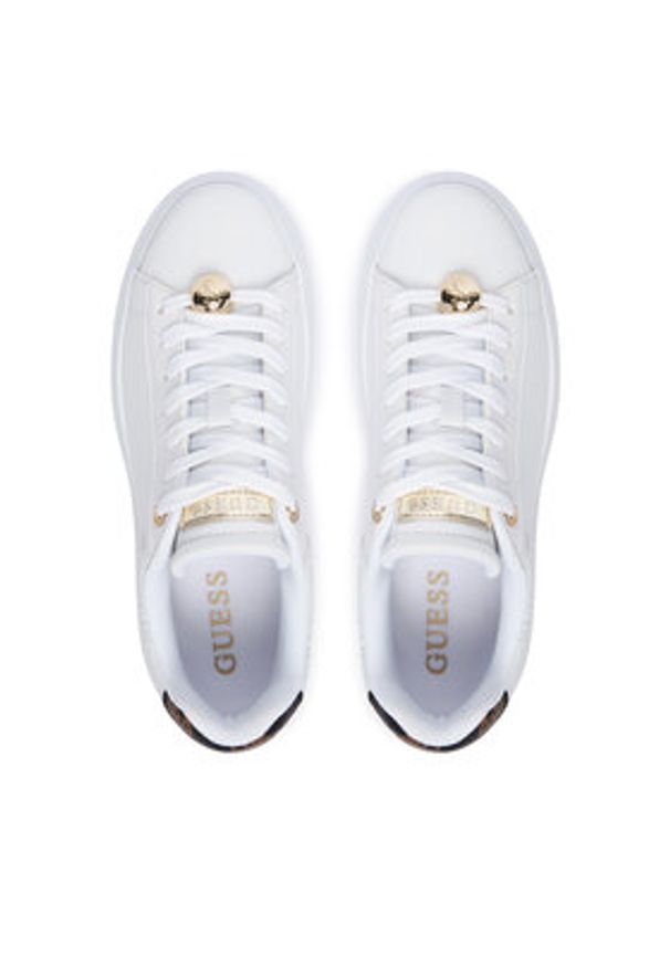 Guess Sneakersy FLTFRE LEA12 Biały. Kolor: biały. Materiał: skóra, syntetyk