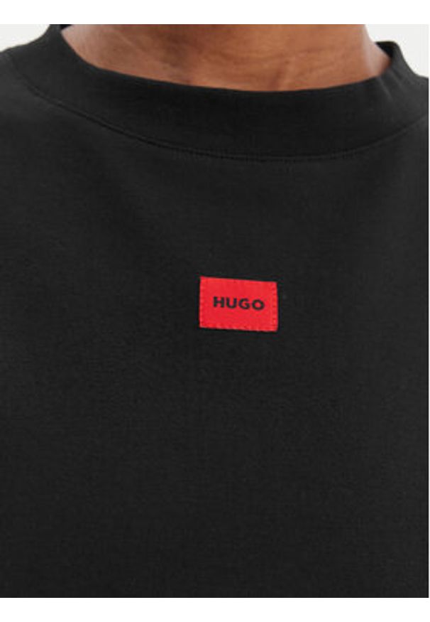 Hugo - HUGO T-Shirt Signature 50556807 Czarny Regular Fit. Kolor: czarny. Materiał: bawełna