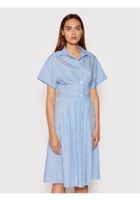Rinascimento Sukienka koszulowa CFC0017854002 Niebieski Regular Fit. Kolor: niebieski. Materiał: bawełna. Typ sukienki: koszulowe #1