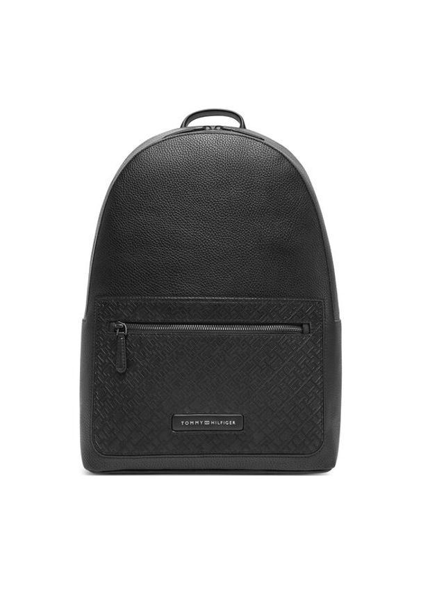 TOMMY HILFIGER - Tommy Hilfiger Plecak Th Monogram Backpack AM0AM13208 Czarny. Kolor: czarny. Materiał: skóra