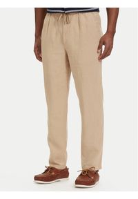 Polo Ralph Lauren Spodnie materiałowe 710940611010 Beżowy jasny Tapered Fit. Kolor: beżowy. Materiał: len #1
