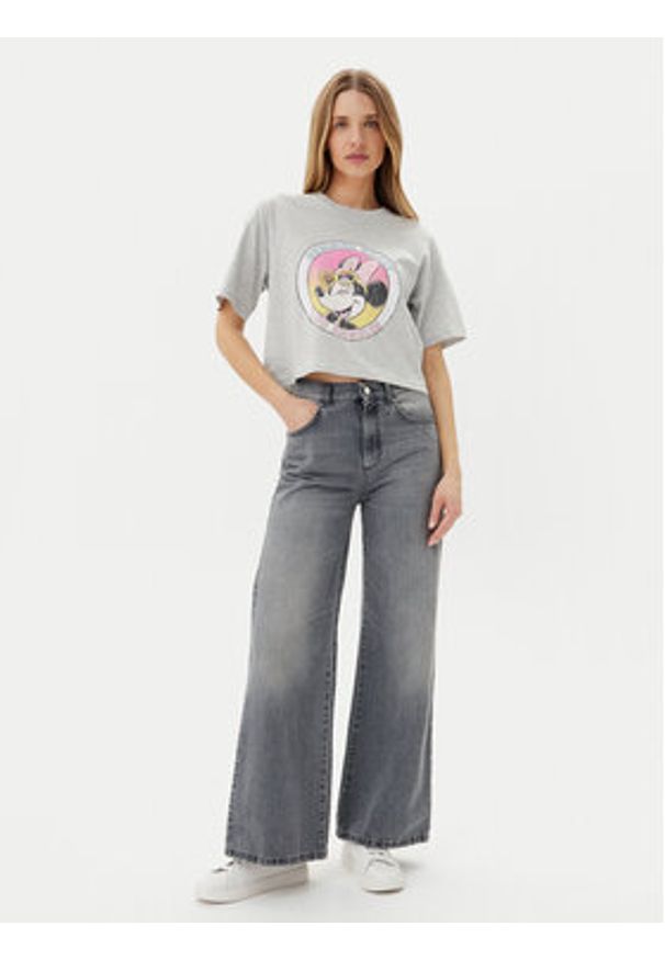 only - ONLY T-Shirt Mickey Minnie 15348126 Szary Regular Fit. Kolor: szary. Materiał: bawełna