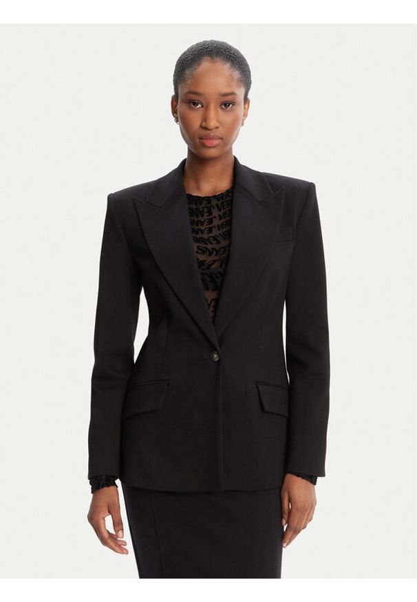 Versace Jeans Couture Marynarka 79HAQ702 J0092 Czarny Slim Fit. Kolor: czarny. Materiał: syntetyk