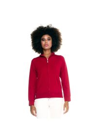LEONE 1947 APPAREL - Damska bluza Leone Basic z zamkiem błyskawicznym na całej długości. Kolor: czerwony, brązowy, wielokolorowy. Materiał: tkanina. Sport: fitness
