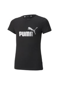 Puma Koszulka Ess+ Logo 84695301. Kolor: czarny. Sport: joga i pilates