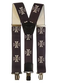 Modini - Szerokie Czarne szelki Choppers T23. Kolor: czarny. Materiał: skóra, guma #1