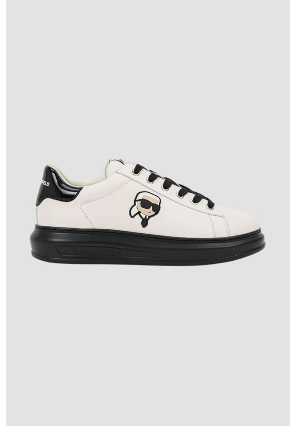 Karl Lagerfeld - KARL LAGERFELD Białe męskie sneakersy KAPRI MENS Karl NFT Lo Lace, Rozmiar 45. Okazja: na co dzień. Kolor: biały. Materiał: materiał