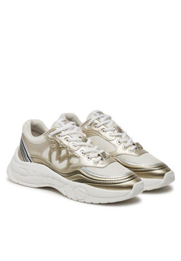 Pinko - PINKO Sneakersy Glammy 04 SS0057 E014 Złoty. Kolor: złoty. Materiał: skóra