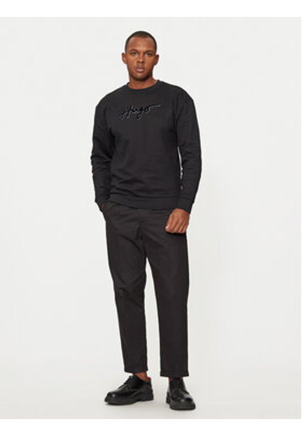 Hugo Bluza Easy 50528579 Czarny Regular Fit. Kolor: czarny. Materiał: bawełna