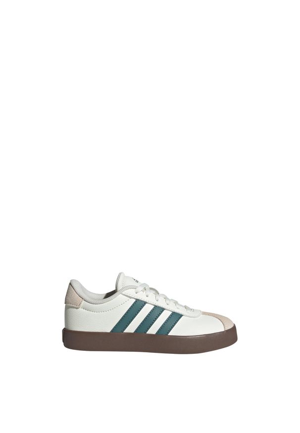Adidas - Buty VL Court 3.0 Kids. Kolor: biały, wielokolorowy, niebieski. Materiał: zamsz, materiał