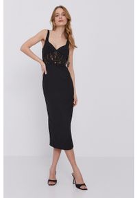BARDOT - Bardot - Sukienka. Kolor: czarny. Materiał: tkanina. Typ sukienki: dopasowane #1