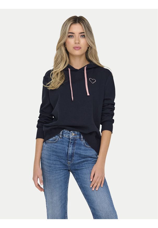 only - ONLY Bluza Noli 15312874 Granatowy Regular Fit. Kolor: niebieski. Materiał: syntetyk, bawełna