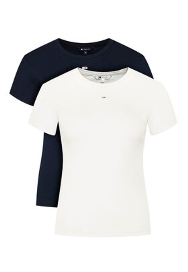 Tommy Jeans Komplet 2 t-shirtów DW0DW21430 Kolorowy Slim Fit. Materiał: bawełna. Wzór: kolorowy