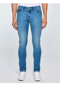 Big-Star - Jeansy męskie skinny niebieskie Jeffray 266. Okazja: na co dzień. Stan: obniżony. Kolor: niebieski. Długość: krótkie. Styl: casual