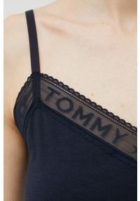 TOMMY HILFIGER - Tommy Hilfiger top piżamowy kolor granatowy. Kolor: niebieski. Materiał: bawełna, dzianina, lyocell, włókno, koronka #5