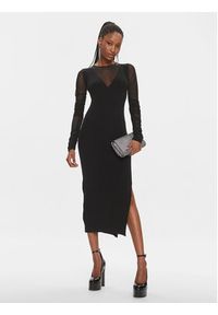 Pinko Sukienka dzianinowa Bergamotto 103019 A1KX Czarny Slim Fit. Kolor: czarny. Materiał: wiskoza
